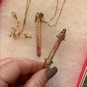 Pink Ombré Rebel Pendant Set (Rose Gold)